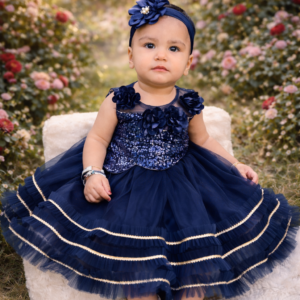 Royal Blue Blossom Baby Frock