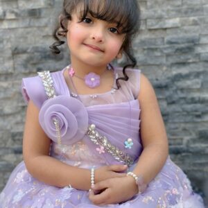 Lavender 3D Flower Frock