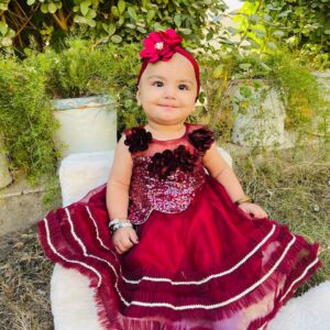 Maroon Blossom Baby Frock ❤️